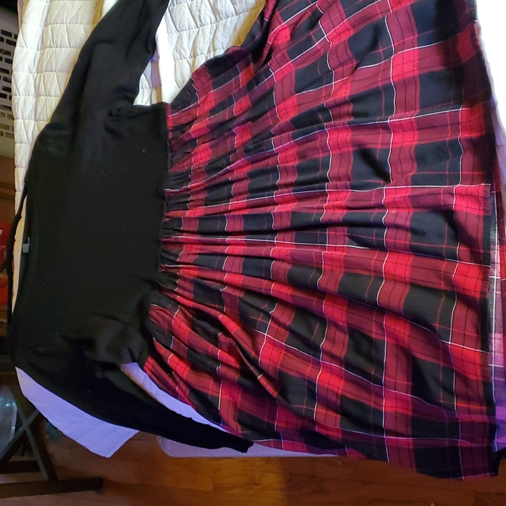 Plaid and black dress